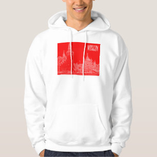 Moskva St Basil's Cathedral Red Square Sketch Hoodie