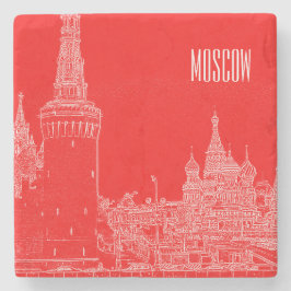 Moskva St Basil's Cathedral Red Square Sketch Stenunderlägg