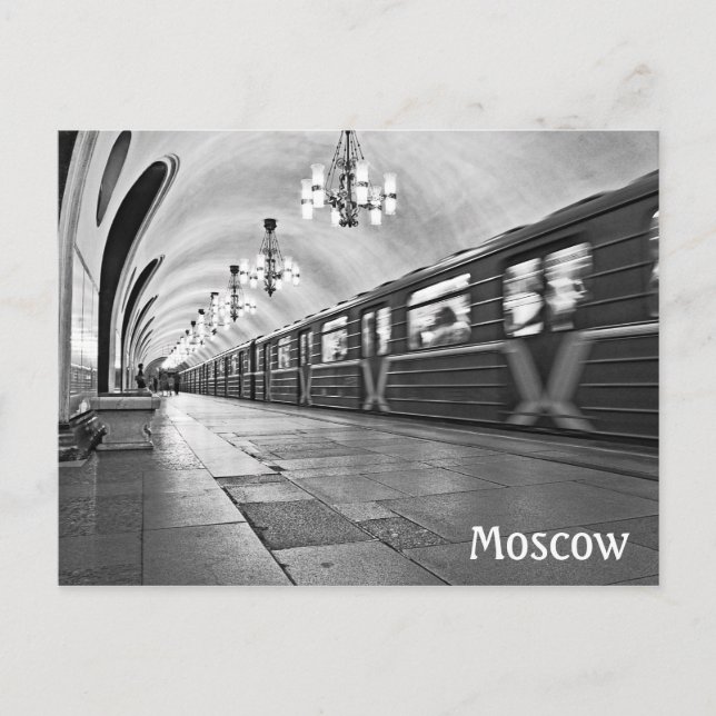 Moskva-tunnelbana (tunnelbanan), Ryssland Vykort (Framsida)