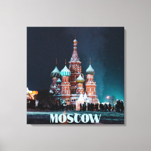 Moskvas katedral i St. Basil Canvastryck