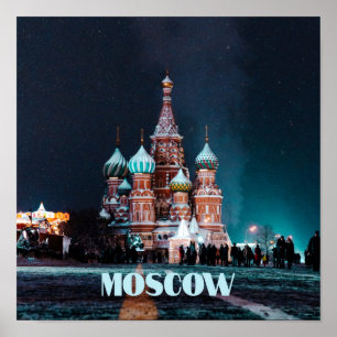Moskvas katedral i St. Basil Poster