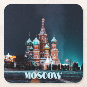 Moskvas katedral i St. Basil Underlägg Papper Kvadrat