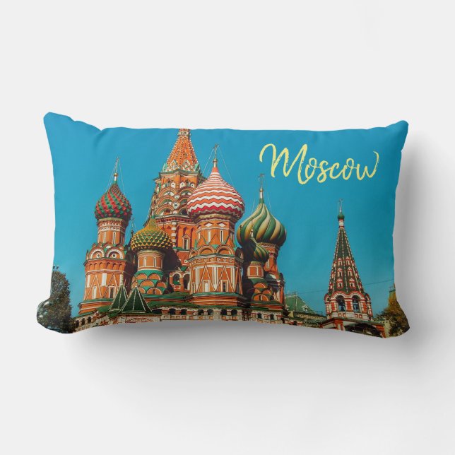 Moskvas röda torget St Basil's Russia Pillow Cushi Lumbarkudde (Framsida)