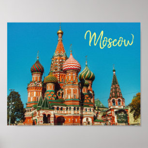 Moskvas röda torget St Basil's Ryssland Poster