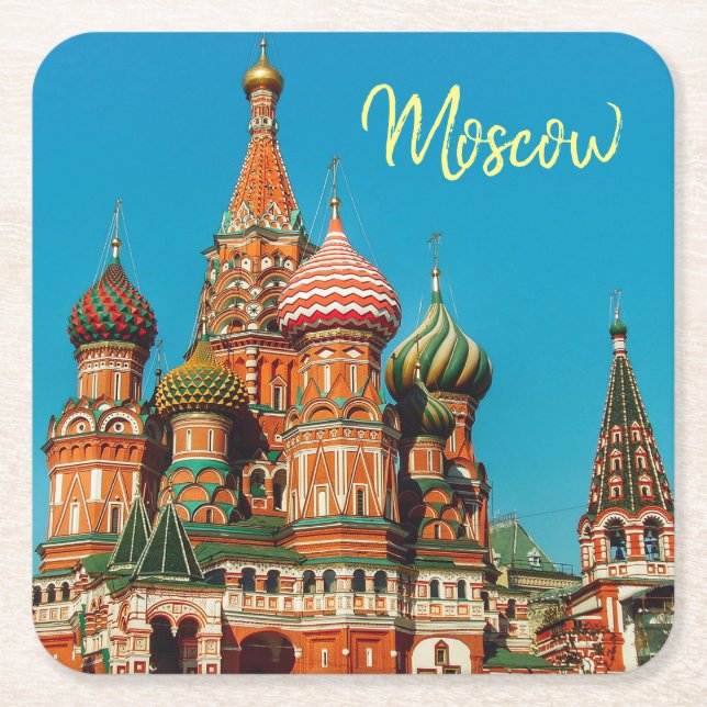 Moskvas röda torget St Basil's Ryssland Underlägg Papper Kvadrat (Framsidan)