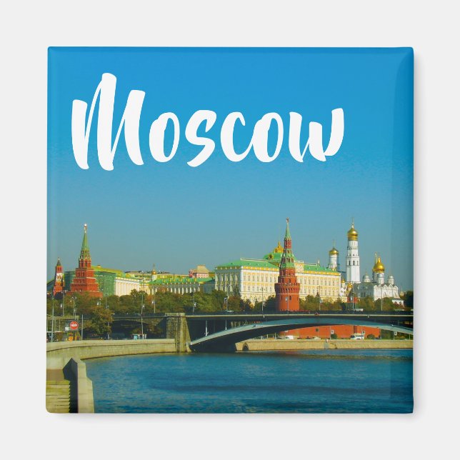 Moskvas stad Kremlin Moskva Landscape Architecture Magnet (Framsidan)