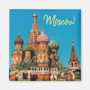 Moskvas stad St Basil's Cathedral Landcape Magnet