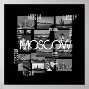 Moskvas stad St Basils katedralarkitektur Poster