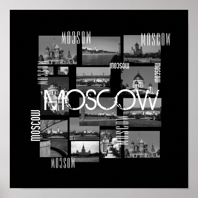 Moskvas stad St Basils katedralarkitektur Poster (Framsidan)