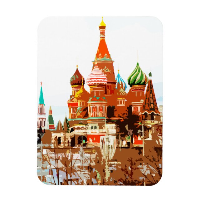 Moskvyrket Saint Basile Red Square #1 Magnet (Vertikal)