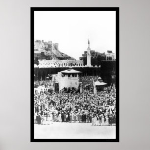 Moslem Worship i Mecca Arabia 1885 Poster