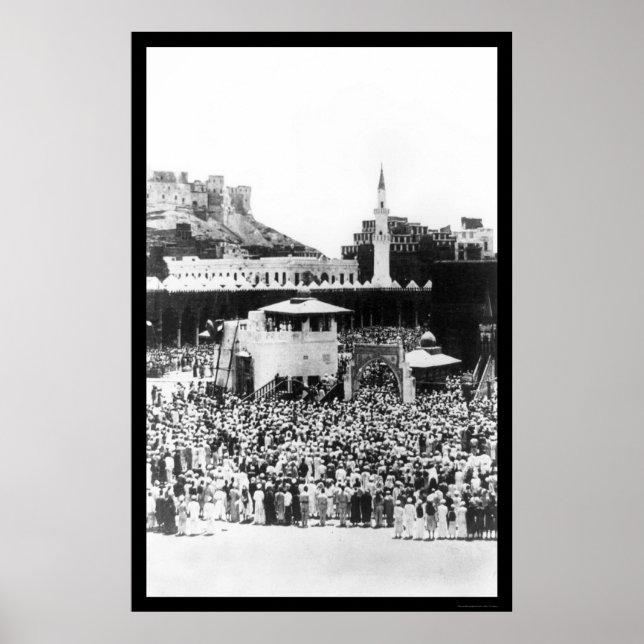 Moslem Worship i Mecca Arabia 1885 Poster (Framsidan)