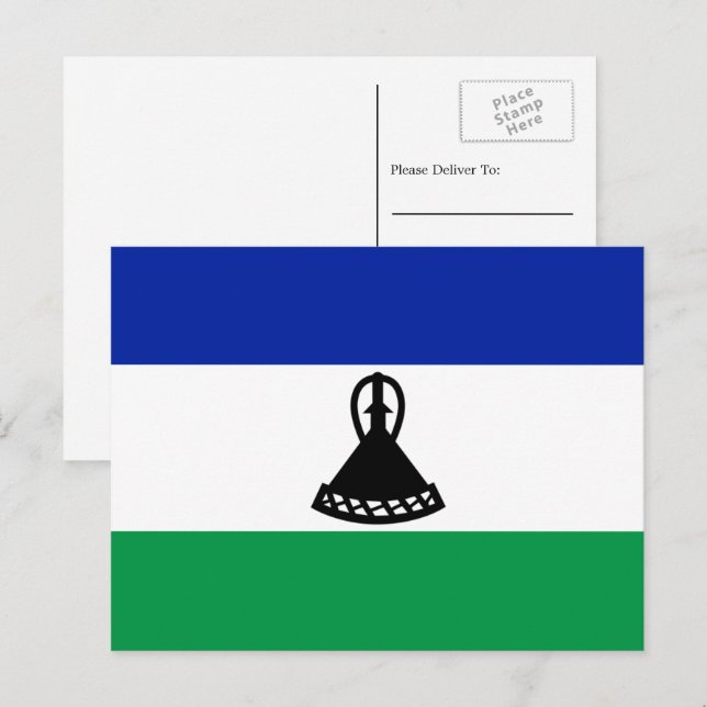 Mosotho Flagga, Flagga Lesotho Vykort (Fram/baksida)