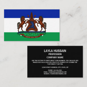 Mosotho Flagga & Jacka av Arm, Flagga Lesotho Visitkort