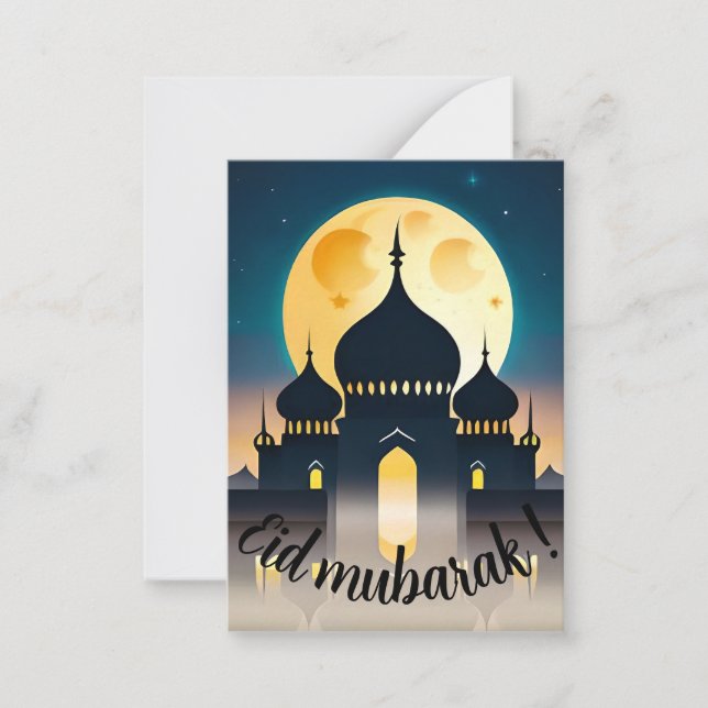 Mosque eid mubarak! anteckningskort (Framsida)