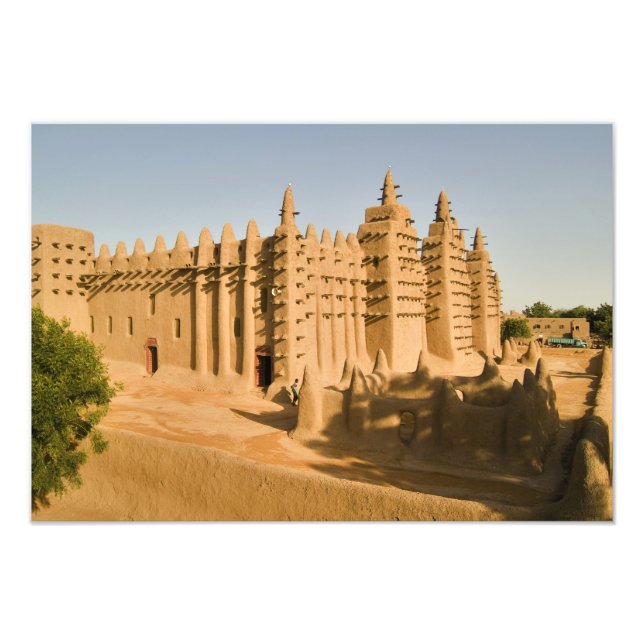 Mosque i Djenne, ett klassiskt exempel på Fototryck (Framsidan)