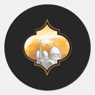 Mosque Islam Muslim Allah Ramadan Hajj Mecca Gift Runt Klistermärke