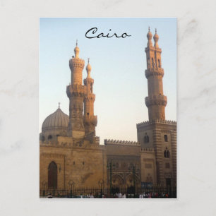 mosque minarets cairo vykort
