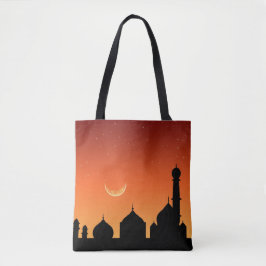 Mosque Silhouette Evening Himlar - Tote Bag Tygkasse