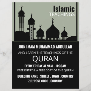 Mosque Silhouette, Islamic Teaching Advertising Reklamblad