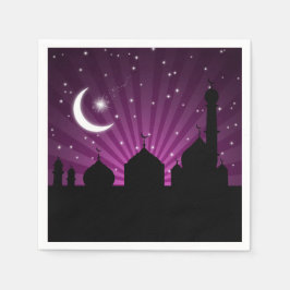 Mosque Silhouette Lila Night - Pappersservett