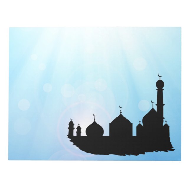 Mosque Silhouette med solstrålar - Anteckningsbloc Anteckningsblock (Framsida)