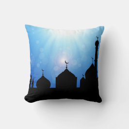 Mosque Silhouette med solstrålar - Pillow Kudde