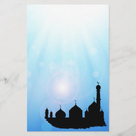 Mosque Silhouette med solstrålar - Stationery Brevpapper