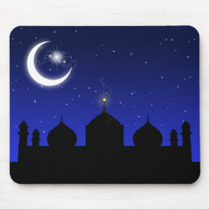 Mosque Silhouette på natten - Mousepad Musmatta