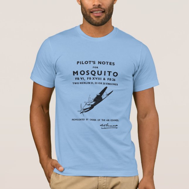 Mosquito Aircraft Pilots anteckningar T Shirt (Framsida)