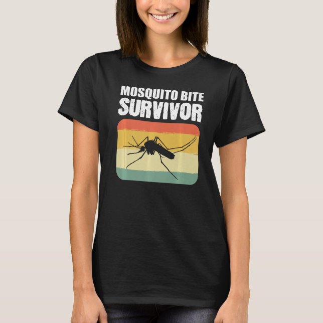 Mosquito Bita Survivor Fit and Health Person T Shirt (Framsida)