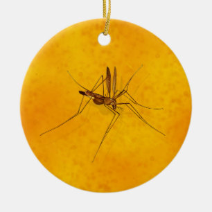 Mosquito i Amber Sap Fossil Replica Prehistorisk Julgransprydnad Keramik