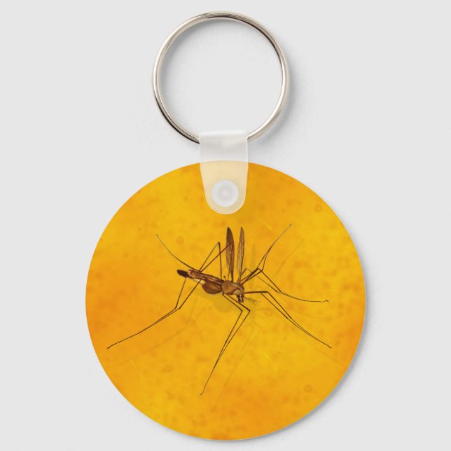 Mosquito in Amber Sap Fossil Replica Prehistorisk Nyckelring (Framsida)