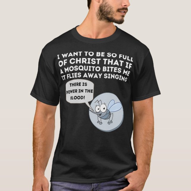 Mosquito Joke Funny Christian Bible Jesus T Shirt (Framsida)