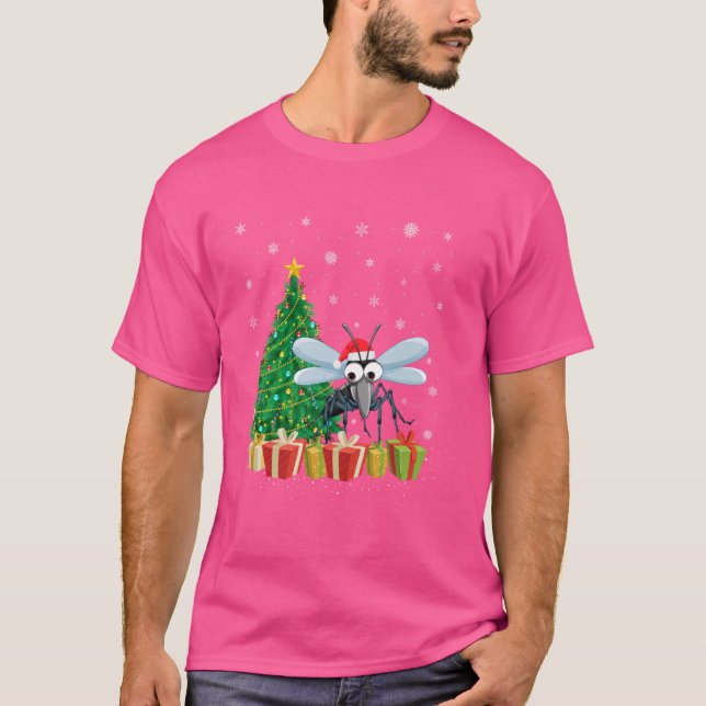 Mosquito Julafton Träd Lighting Santa Hat Mosquito T Shirt (Framsida)