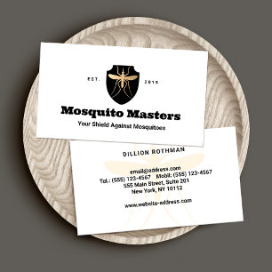 Mosquito Pest Control Shield Logotyp Visitkort