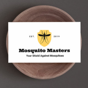 Mosquito Pest Control Shield Logotyp Visitkort