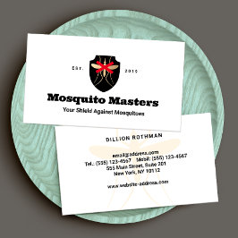 Mosquito Pest Control Shield Logotyp Visitkort