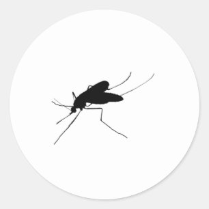Mosquito Silhouette Nuisance insekt/kryp Runt Klistermärke