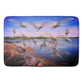 Mosquito svärme, skandinavien fjord, badrumsmatta