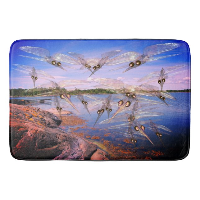 Mosquito svärme, skandinavien fjord, badrumsmatta (Framsidan)