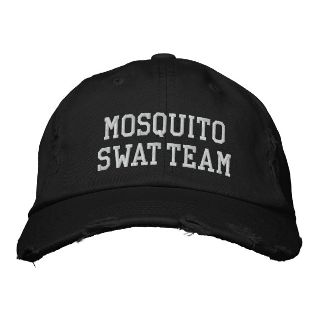 MOSQUITO SWAT TEAM HAT [Svart] Broderad Keps (Framsida)