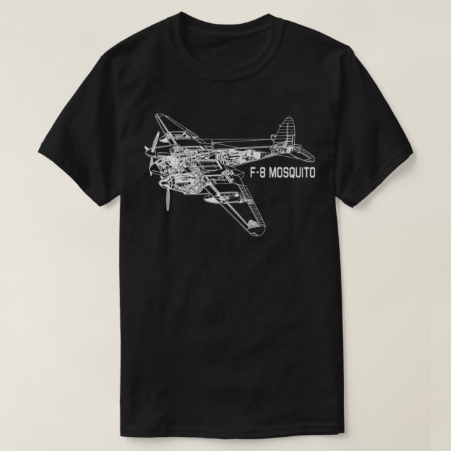 Mosquito WWII Flygplan American F8 Reconnaissance  T Shirt (Design framsida)