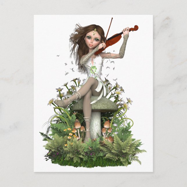 Moss Agate Fairy ~ Melody Vykort (Framsida)