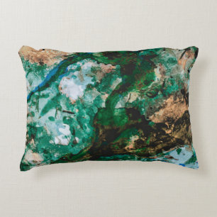 Moss Agate Grönt Crystal Geode Abstrakt Prydnadskudde