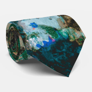Moss Agate Grönt Crystal Geode Abstrakt Slips