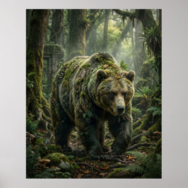 Moss Bear Skogsvaktare Poster
