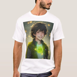 Moss Boy Magiska Skog Anime Konst T-Shirt
