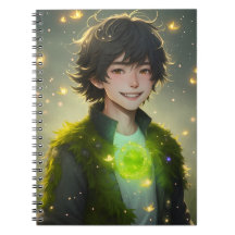 Moss Boy Magiska Skogsande Fantasi Anteckningsbok