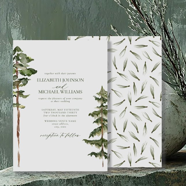 Moss & Fern | Pacific Northwest Skogsbröllop Inbjudningar (Inspired by misty forests, quiet vows, and candlelit gatherings)